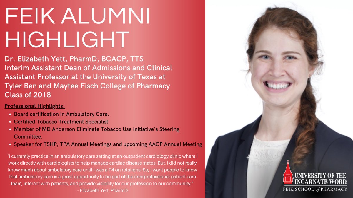 Alumni Spotlight for May is Class of 2018's very own Elizabeth Yett! She encourages all to find mentors! "I connect with faculty I had at school at professional conferences...I still value their advice and guidance as much as I did while I was in school".