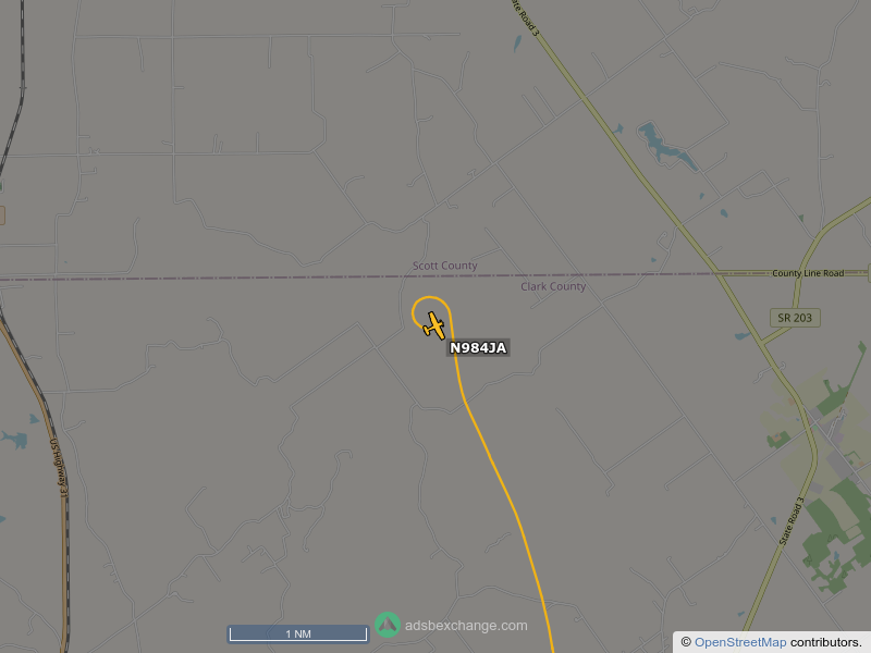 N984JA, a Cessna 172-S, is circling over Monroe Township at 4075 feet, speed 85 MPH, 1.8 miles from Kern Cemetery globe.adsbexchange.com/?icao=adbac9&z…