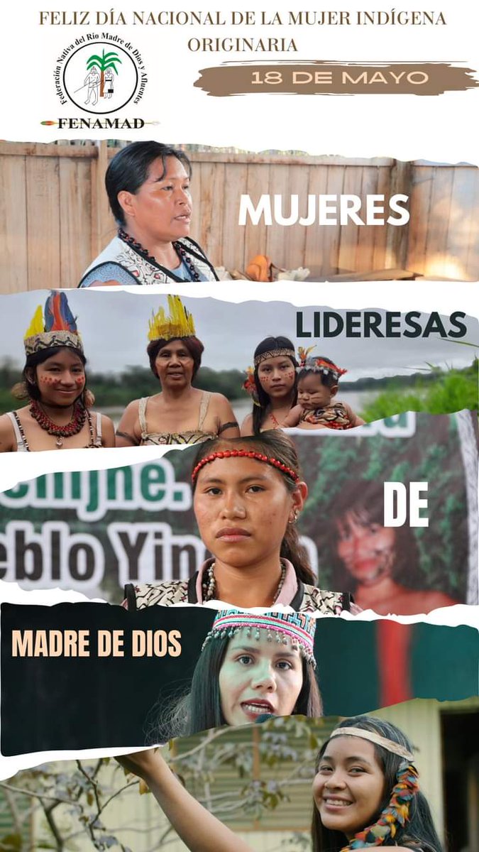 Feliz Día  Nacional  de la Mujer Indígena u Originaria. 

El consejo directivo de FENAMAD, presidido por el líder Shipibo Alfredo Vargas Pio, hace un alto en  sus  actividades  para saludar  a todas las mujeres indígenas u originarias de Madre de Dios.