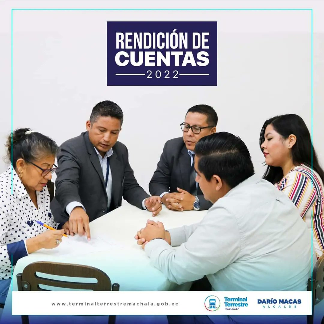 El gerente del Terminal Terrestre de Machala EP,  dando cumplimiento a lo dispuesto en la Constitución de la República del Ecuador y la Ley Orgánica de Participación Ciudadana y Control Social, cumplió con el proceso de Rendición de Cuentas 2022

#TerminalTerrestreMachala