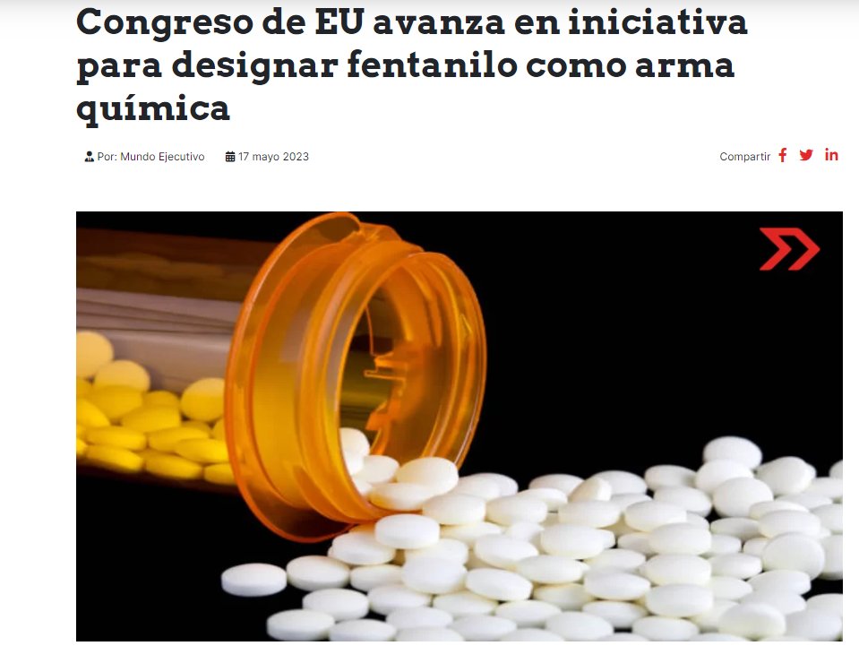 EmbRusiaMexico's tweet photo. ⁉ La Cámara de Representante de Estados Unidos aprobó un proyecto de ley donde se designa al fentanilo como arma química.

Rusia aboga por la preservación y el fortalecimiento del régimen jurídico internacional vigente en el ámbito de la fiscalización de drogas sobre la base de las tres convenciones básicas de la ONU y contra la legalización de ciertos tipos de drogas.

👀Sin embargo, tenemos una pregunta al respecto.
¿Entendemos correctamente que los estadounidenses están buscando un nuevo pretexto para su nueva "guerra democrática"?

Recordemos que en Iraq ya "encontraron armas químicas". Occidente bombardeó Iraq, que sigue sin poder restablecer plenamente su condición de Estado. Nunca se encontraron armas químicas.

🔍Las provocadoras producciones de Occidente tienen una letra reconocible.

❌Lo mismo ocurrió en Yugoslavia, Libia, Siria, Ucrania y muchos otros países.

Estados Unidos, como principal productor de estas escenificaciones, sigue ideando nuevos escenarios.

La cuestión es cuál será el desenlace de estas historias.