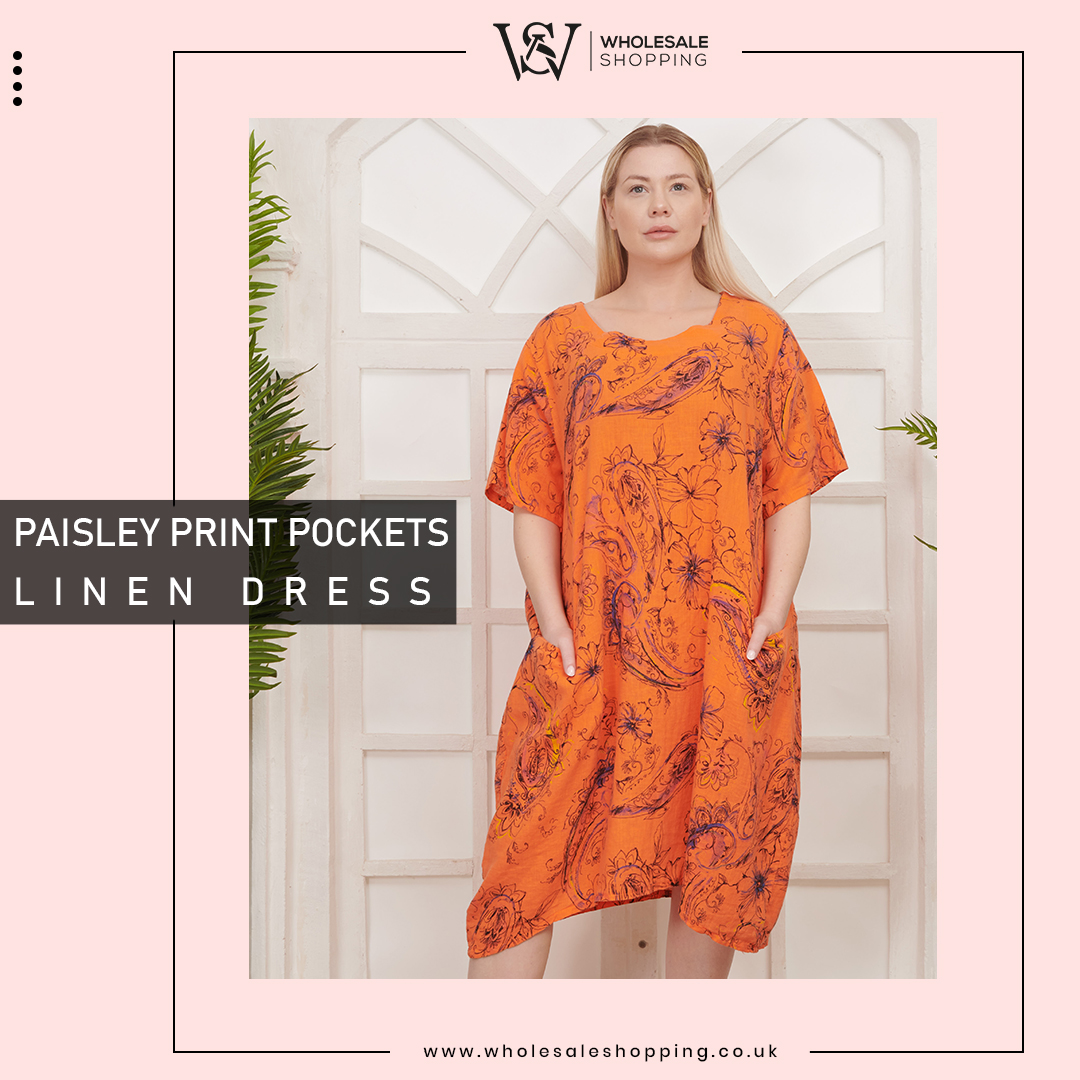 Upgrade your summer look with this delightful linen dress adorned with paisley print pockets, combining fashion-forward design with everyday convenience. 👗 💗

Shop Now: bit.ly/3IoNXsa

#dress #wholesalefashion #summerwear #latestfashion #wholesaleshopping