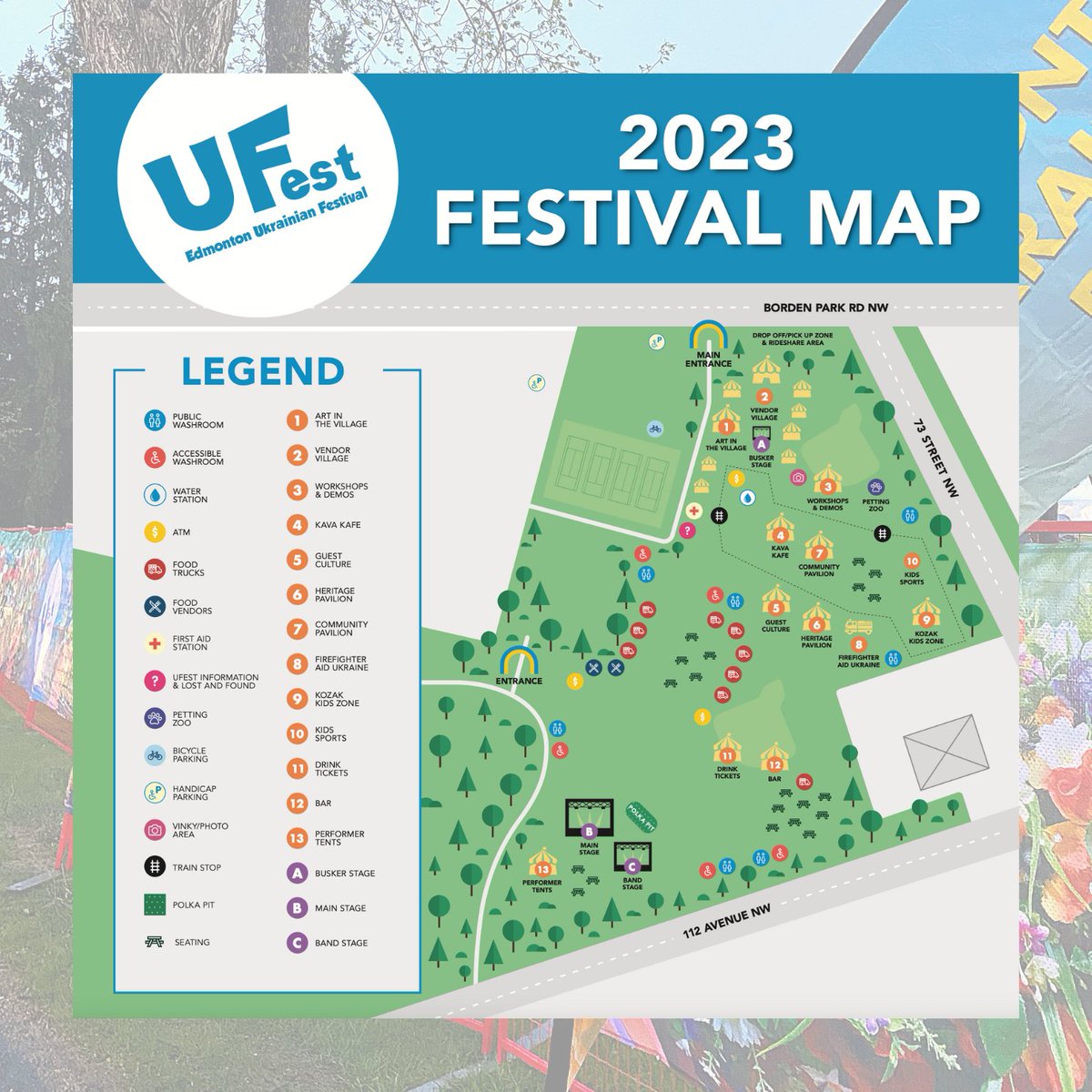 UFestyeg's tweet photo. We're excited to unveil the layout of the #UFestYEG festival grounds! With a familiar design to last year's festival, this will surely be an event to remember! 💭🇺🇦💭

#UFestYEG #UFestYEG2023 #UkrainianCanadian #ThingsToDo #UkrainianFestival #ExploreEdmonton #FestivalMap https://t.co/6YilYlMqBn
