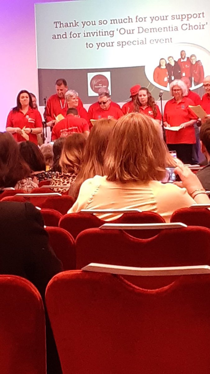 Time4Dementia's tweet photo. What an uplifting and positive way to end @alzheimerssoc #ASAC23 #ASAC2023 with @OurDemChoir #DementiaActionWeek2023 #DementiaActionWeek #MakingaDifference #makingmemories #LivingWithDementia #powerofmusic #musicmemories #singing #unitedbymusic #music #dementia https://t.co/WKWoZ53ryc