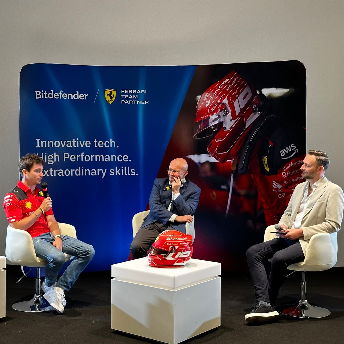 What a great talk! @ScuderiaFerrari driver @CharlesLeclerc and Bitdefender Co-Founder and CEO Florin Talpeș explored the dedication and constant strive for excellence that drives them both on the racetrack and in the cyber world.

Find out more: bit.ly/Ferrari_Cybers…