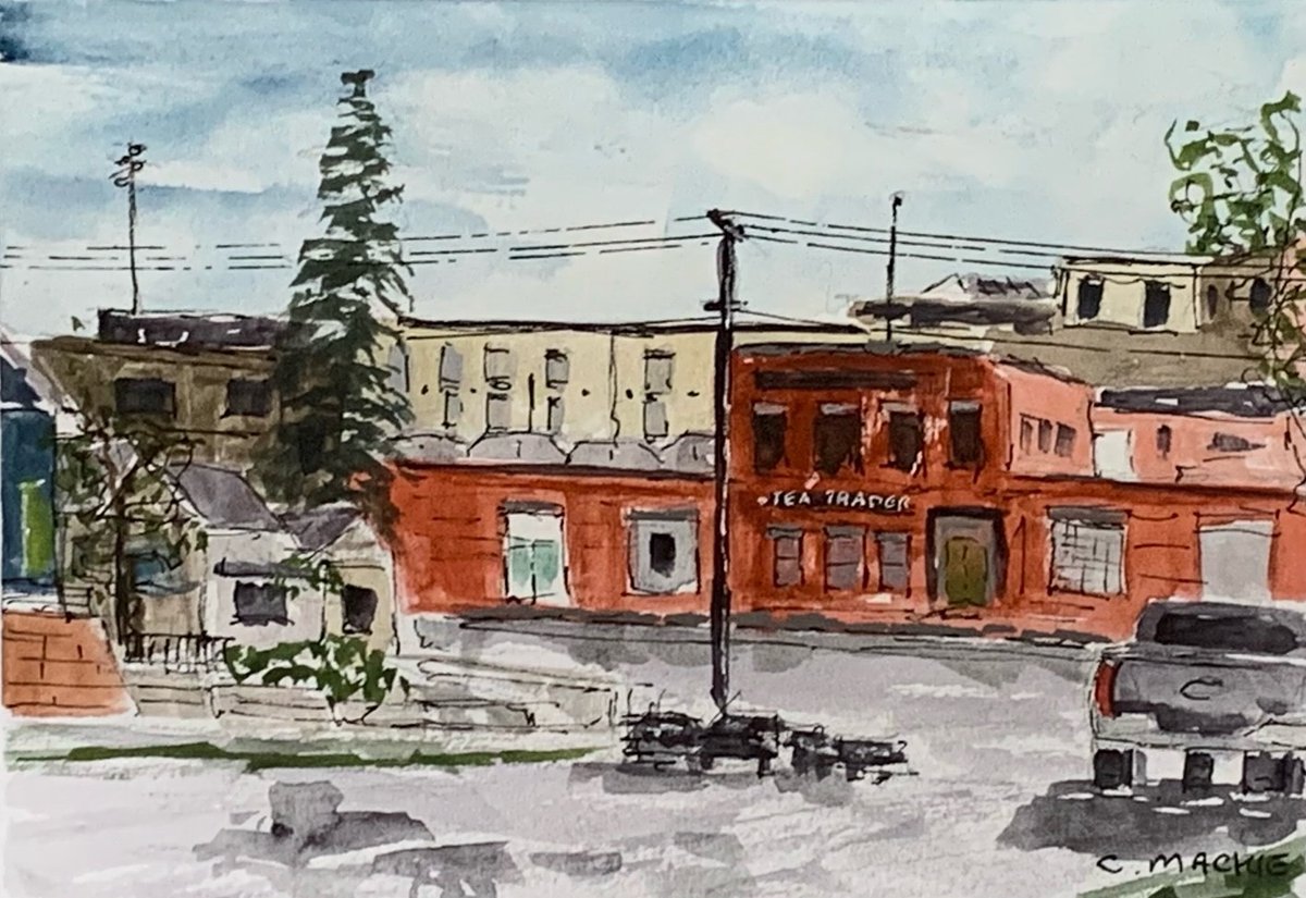 Check out this wonderful piece from one our long-time patrons, Chris Mackie...we have the best customers! <a href="/ramsaycalgary/">Ramsay Community Association</a> #InRamsayYYC #RamsayDesignCentre #Art #UrbanSketchers #YYC teatrader.com/2023/05/11/cap…
