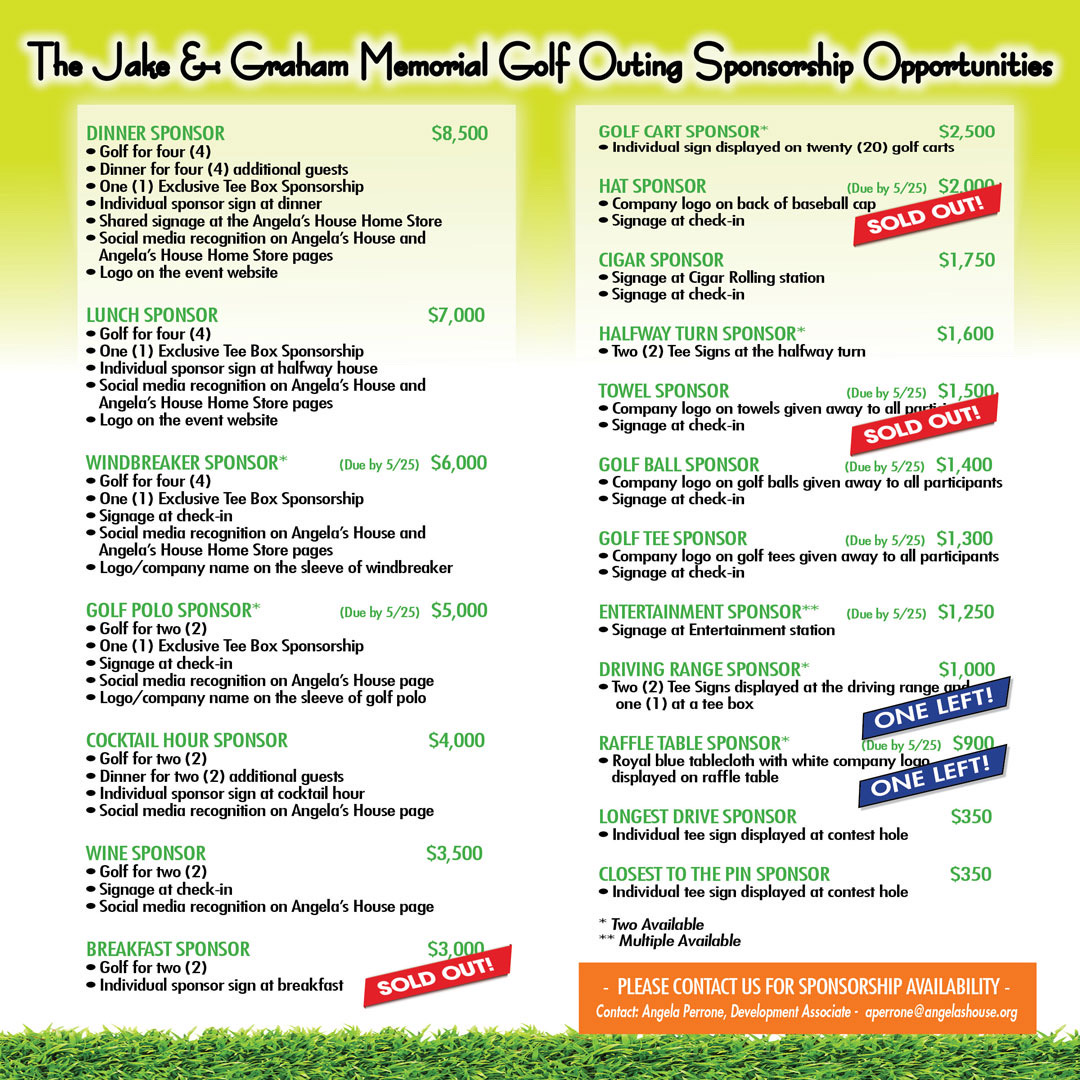 Bring exposure to your brand while supporting our little heroes by becoming a sponsor to our 2023 Jake and Graham Memorial Golf Outing⛳: loom.ly/KFhXz1E

Thank you to <a href="/BulovasInc/">Bulovas Restorations</a> for being our Presenting Sponsor as your continued support makes a HUGE difference!🔴⚫