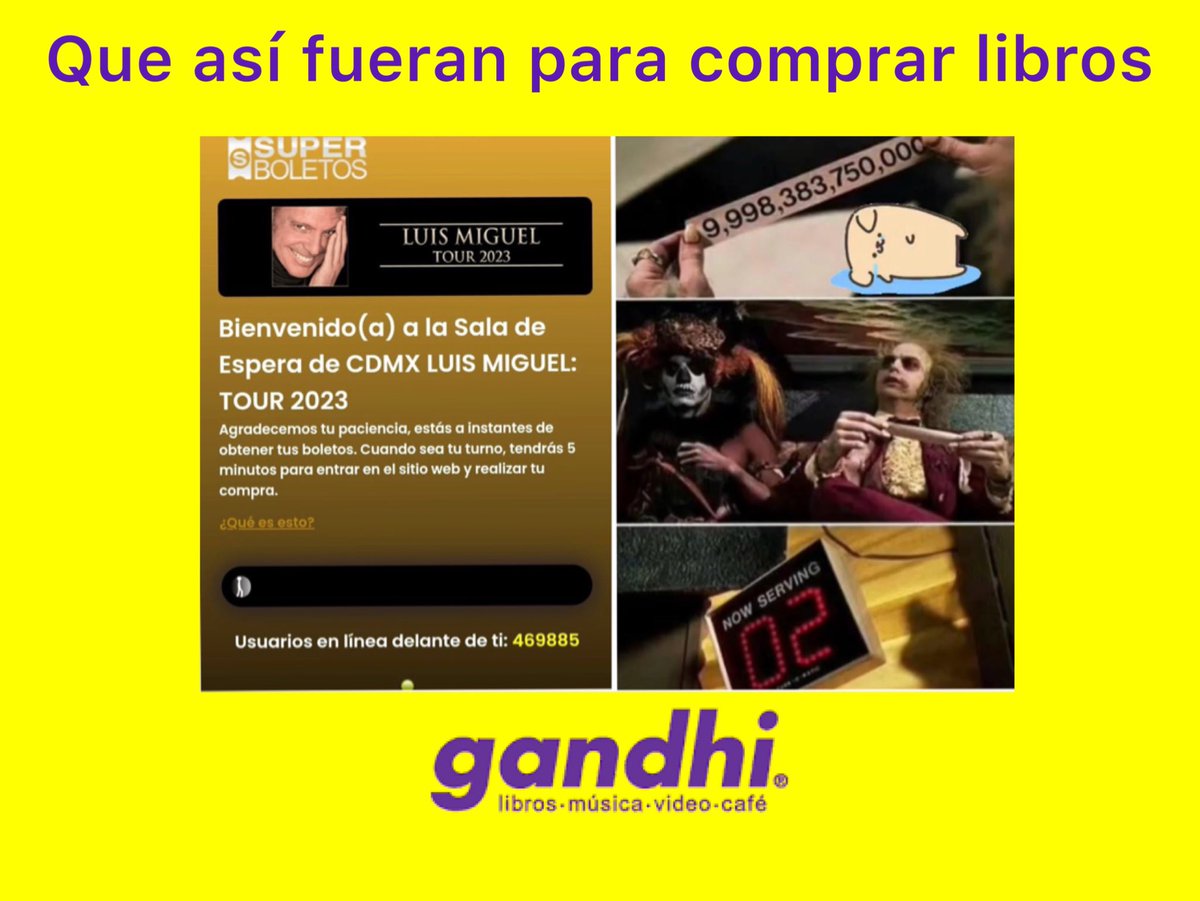 AleksYet's tweet photo. ¡¡La neta!! #LuisMiguel #luismiguelboletos #LuisMiguelTour2023 #LibreriasGandhi #Gandhi #SuperBoletos #Luismi #MeDuelesMéxico https://t.co/x0lgMgLEbD