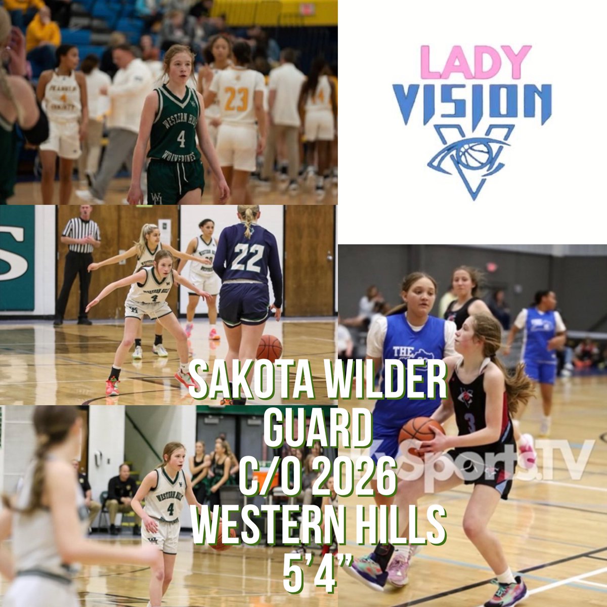 ladyvision_26's tweet photo. 📣 Meet Lady Vision PG Sakota Wilder Kota’s leadership is second to none. She is valuable to our team! When watching her, pay attention to her 3ball, leadership, quickness, her ability to see the court and get all of her teammates involved. Put her on your radar coaches‼️ https://t.co/w4gX5rmfO2