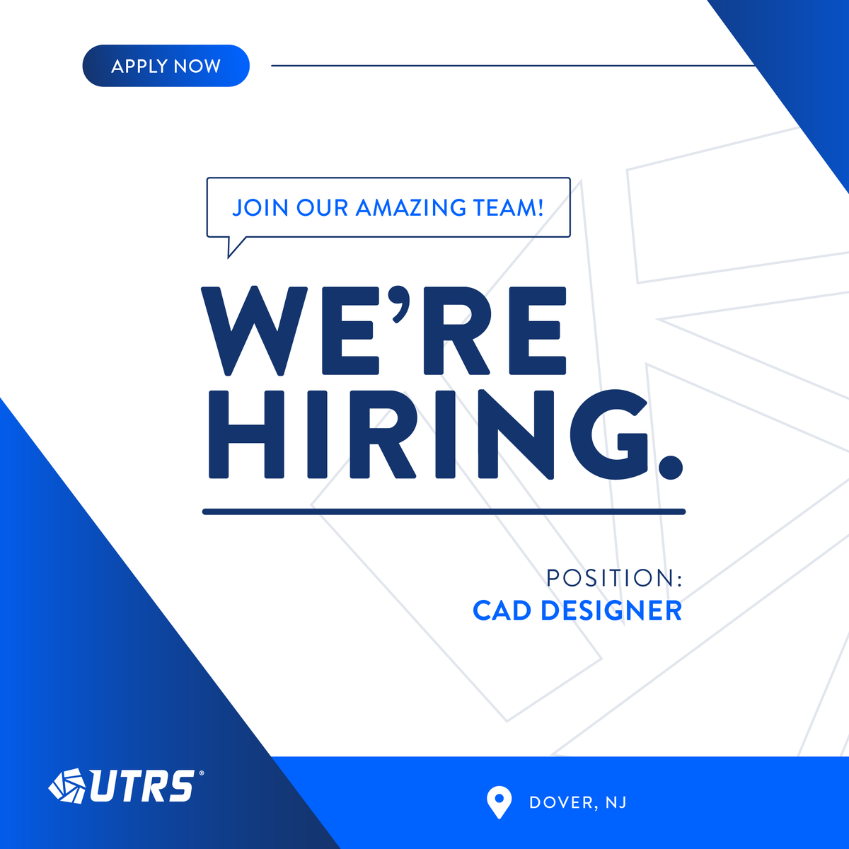 Are you interested in a CAD Designer position? Then we want you on the UTRS Team! Check out our job openings and apply today: bit.ly/42uuBKF #jobsearch #NJjobs #UTRS #designer #CAD #careers