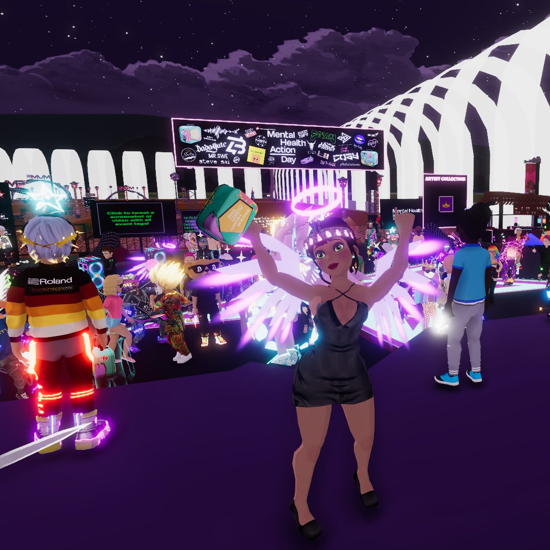 Having so much fun with my @decentraland fam ❣️

Music and amazing people are best #MentalHealthAction 🎶

@TheHolyOnesNFT fam is there to support this amazing event of @Uniquehorns_nft ❣️

#Decentraland #MentalHealthAwarenessWeek