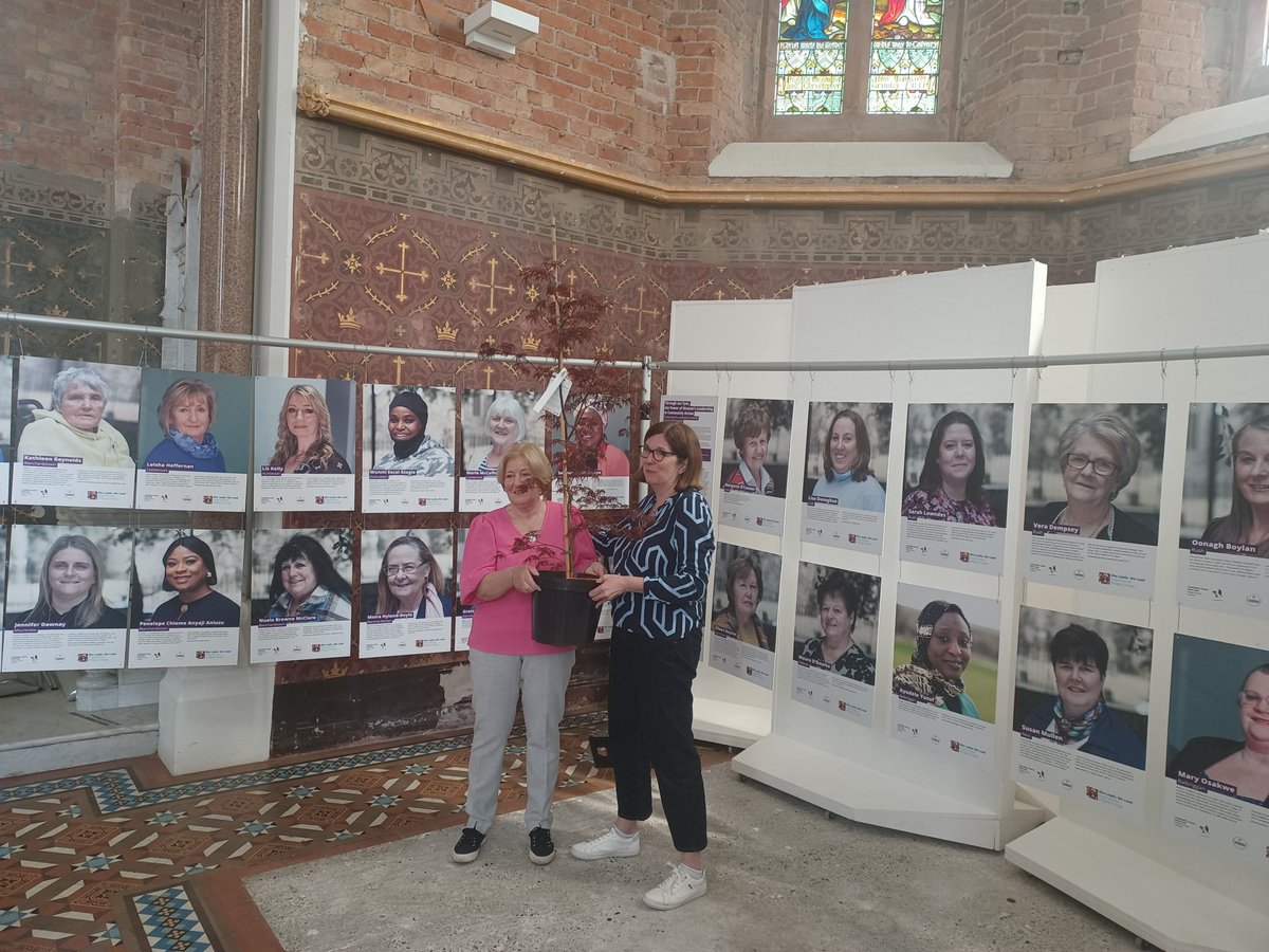 fingalcommunity's tweet photo. Skerries Community today acknowledged the longstanding contribution of Maeve McGann to Skerries Tidy Towns at the #SheLeadsWeLead exhibition in Rush Library.  One of the many women generously contributing to their communities in Fingal as celebrated in the exhibition. @Fingalcoco https://t.co/Ldp021bWJX