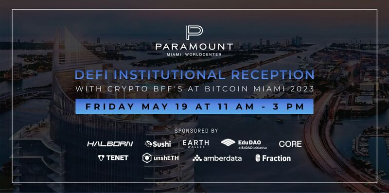 fraction_MPC6's tweet photo. Join us for the #DeFi Institutional Reception in #Miami tomorrow!

Fraction's @drewmagiera will be speaking about security and tools institutions need to invest in DeFi.

Register: https://t.co/FcTPPtL4dk

@HalbornSecurity @SushiSwap @Amberdataio  @EarthWallet https://t.co/2n1LOM9Y8s