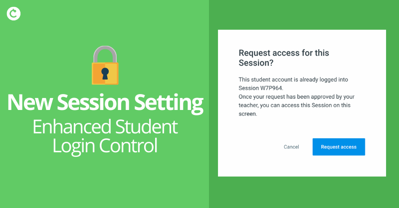 Classtime (@classtimecom) on Twitter photo NEW session setting: Enhanced Student Login Control! Make sessions more secure by requiring students to request access to log into a session more than once. #Classtime #K12 #EdChat #TeacherTwitter NEW session setting: Enhanced Student Login Control! Make sessions more secure by requiring students to request access to log into a session more than once. #Classtime #K12 #EdChat #TeacherTwitter