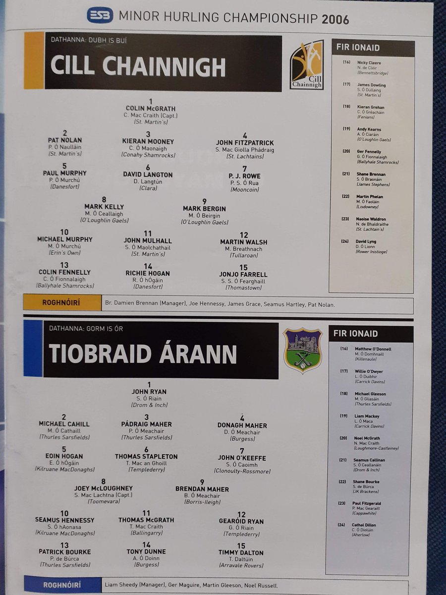 Shane45935970's tweet photo. All Ireland minor hurling semi finals 2006 cork v galway and kilkenny v tipperary https://t.co/dIhgDmOBtx