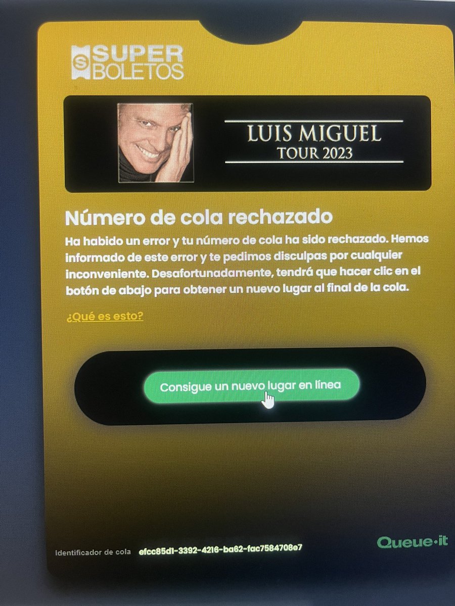 SoyMerryCherry's tweet photo. Estoy enojada por dos cosas:
1: Superboletos reseteo mi turno Justo cuando llegue al punto de compra, y me asignaron otro turno al final de los tiempos.
2: al poner mi queja arrobándolos me han borrado el tweet 2 veces. 
La pre-venta de Luis Miguel un fraude total. https://t.co/zYG3UbkoUH