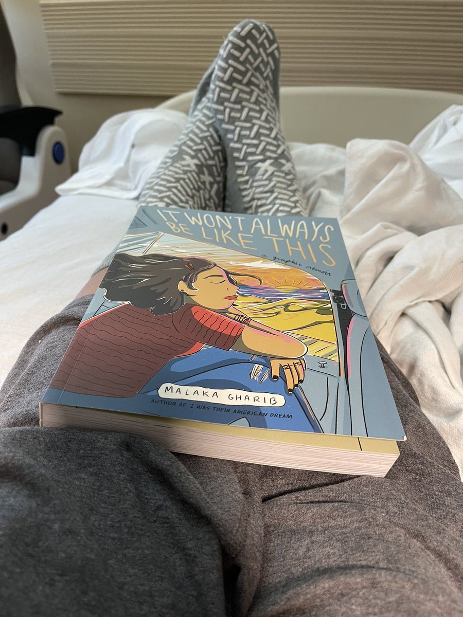 Because a grippy sock vacation deserves a good read off my pile @MalakaGharib @batcitycomics #batcitycomics #graphicmemoir #comics