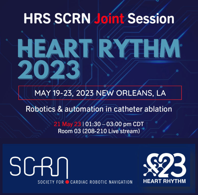 Starting in 1 hour⌛
Join us to learn more about the latest updates in #RoboticEP technology during the joint session of @HRSonline & @scrnaonline. 

@LuigiDiBiaseMD @Peteweissmd @cooper_dh #EPeeps #EPFellows #GlobalEP #HRS2023