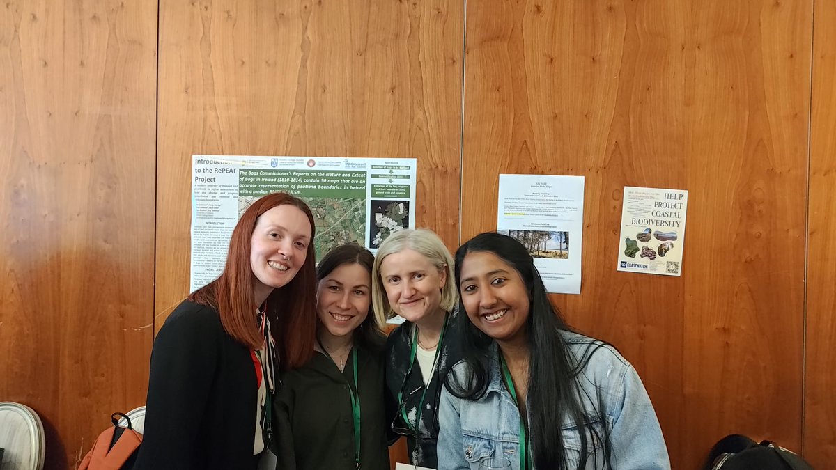 Fantastic to witness fruitful gathering of our brilliant #PeatECR cohort as they showcased their research <a href="/CIGWexford2023/">CIG 2023</a>.

Kudos to <a href="/lisaccoleman/">Lisa Coleman</a> <a href="/irishboglife/">Dr. Kate Flood</a> <a href="/AitovaInNature/">Elena Aitova</a> <a href="/richa_marwaha/">Dr Richa Marwaha</a> for championing peatland representation nd sharing their work 👏 
#CIG2023 
#PeatTwitter