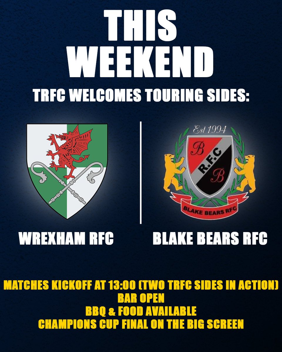 🏉 Looking forward to welcoming Wrexham and Blake Bears this weekend for some more tour action.