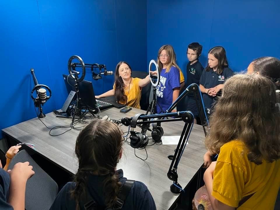 The Wilkinson Elementary News Crew (they produce their school's news broadcast) visited the station to learn what goes on behind the scenes! What a great group!