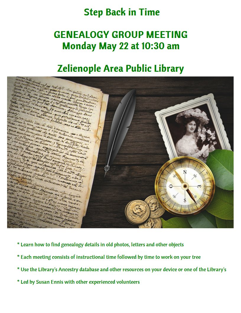 LZelienople's tweet photo. Join us Monday for Genealogy Group.  Newcomers welcome! https://t.co/jwgEE4cszz https://t.co/WbyWBXiuiN