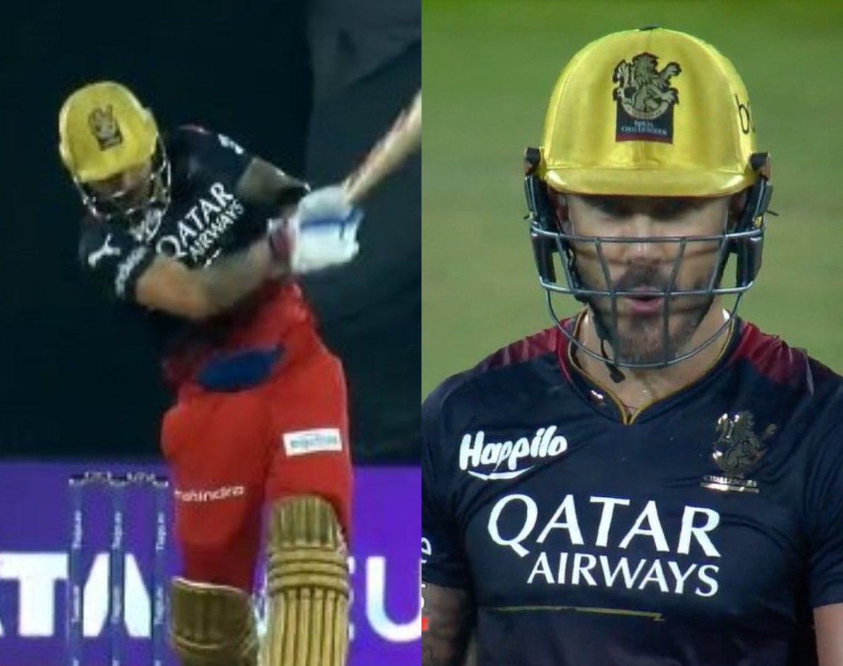 That 103-meter six by <a href="/imVkohli/">Virat Kohli</a> has class written all over it. #Faf's reaction tells the whole story. #IPL2023 #SRHvRCB