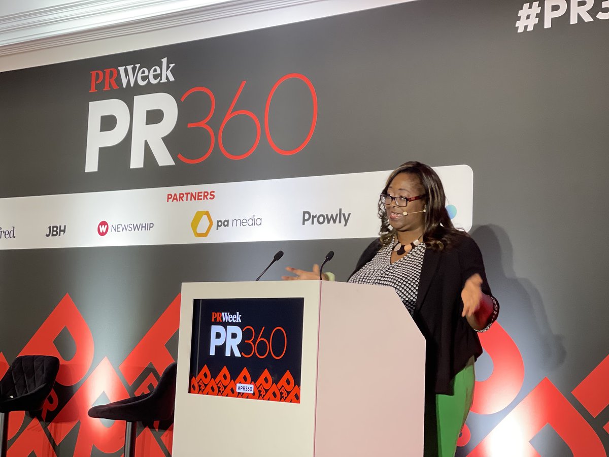 Exciting couple of days at the @PRWeekHub #PR360 conference. Brilliant line up of speakers discussing everything from future of AI, purpose driven comms, health campaigns, #DEI and brand transparency. #PRweek team brought the comms energy to Brighton!  #speakerseries  #learning