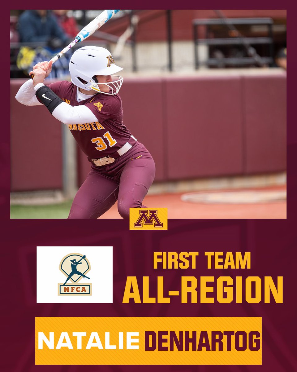 Minnesota Softball (@gophersoftball) on Twitter photo 🏆 <a href="/natdenh/">Natalie DenHartog</a>, First Team NFCA All-Great Lakes Region
🗞️ z.umn.edu/8noo
#SkiUMah | #Gophers〽️ 🏆 <a href="/natdenh/">Natalie DenHartog</a>, First Team NFCA All-Great Lakes Region
🗞️ z.umn.edu/8noo
#SkiUMah | #Gophers〽️