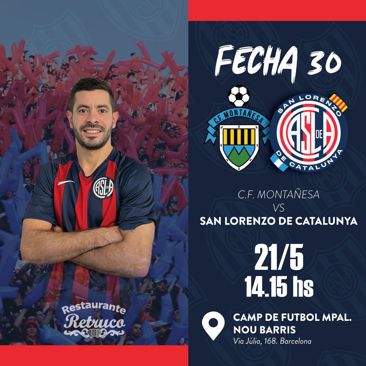 CuervosCataluna's tweet image. Para despedir el torneo de la mejor manera, el Ciclón Catalán visitará al Montañesa CF el domingo por la tarde, con el objetivo de finalizar su primer torneo en el 2do puesto.

Esperamos como siempre a nuestra hinchada, que sea fiesta otra vez 💙❤️