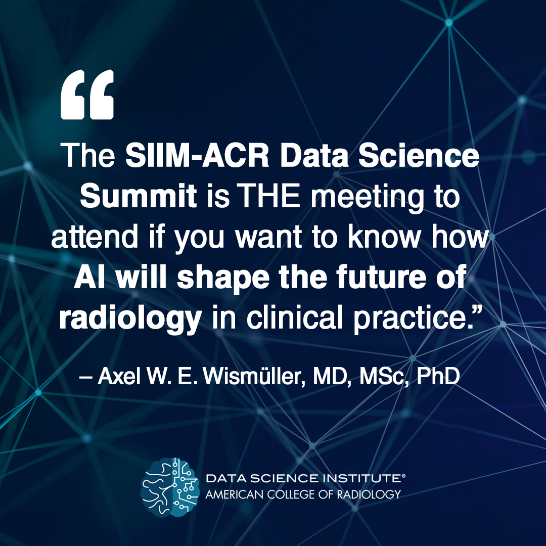 #DSISummit is where you want to be to explore the future of #ImagingAI in radiology, and it's happening in Austin, TX (w/ virtual option) next month! 🙌  bit.ly/3ByITxj #ACRDSI #SIIM23