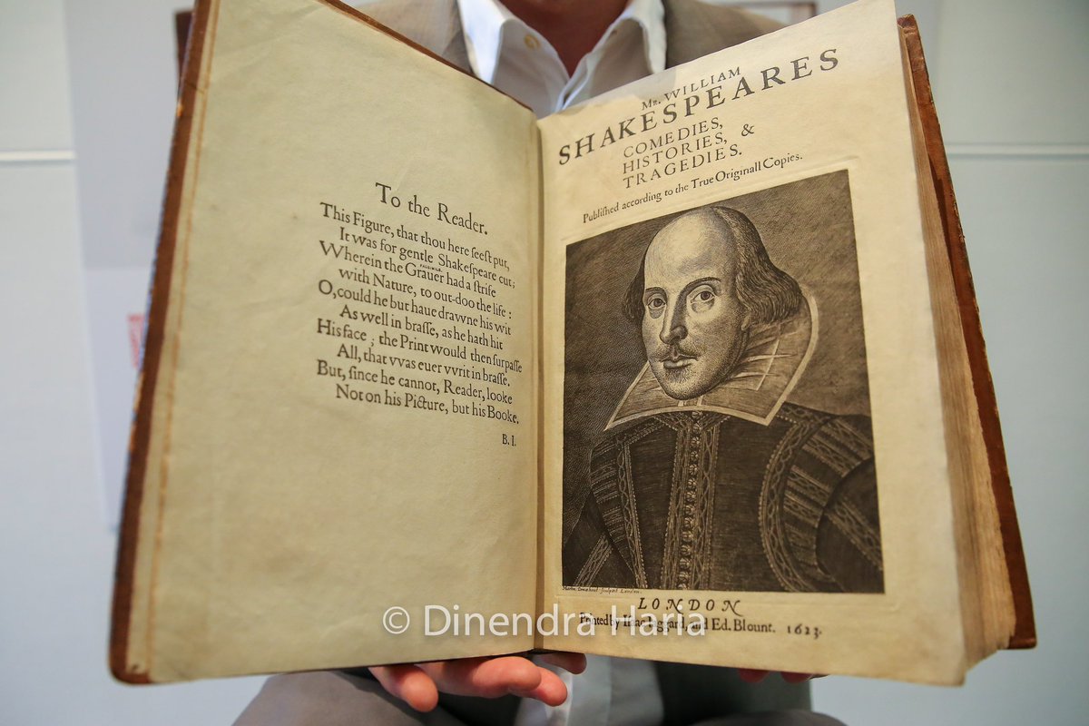 Dinendra_Haria's tweet photo. William Shakespeare's First Folio which contains all 36 of his plays on display at Firsts: London's Rare Book Fair.

#WilliamShakespeare #FirstFolio #RareBookFair #saatchigallery 

@ABARareBooks @firstslondon @saatchi_gallery @pete_harrington https://t.co/teTVxTey94