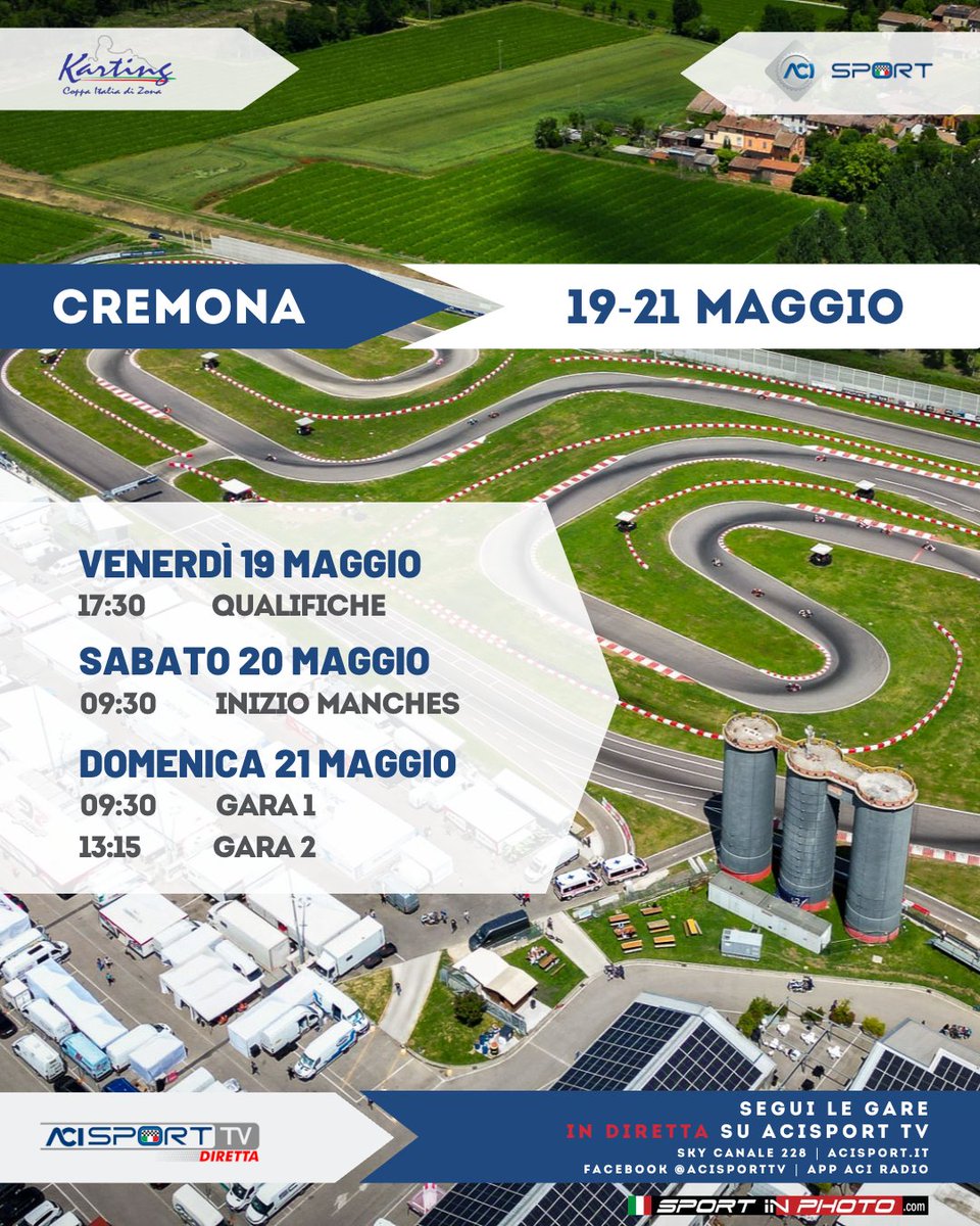 Tutto pronto al Cremona Circuit per il primo appuntamento della stagione 2023 💨💨💨

🌐 acisport.it/it/CIK/home

#CIK #ACIKarting #ACISport