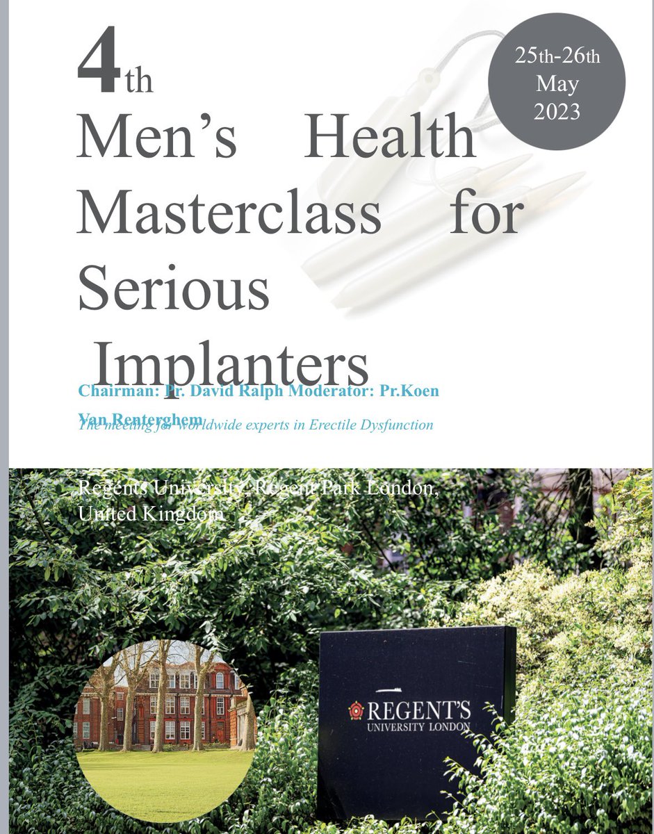 The Masterclass for Serious Implanters sponsored by <a href="/ED_solutions_CP/">ED Solutions ® by COLOPLAST</a> returns next week to <a href="/uclh/">UCLH</a> chaired by #david_ralph. Stay tuned for updates! #uclh_Andro23 <a href="/Coloplast_MD/">Coloplast Interventional Urology</a>