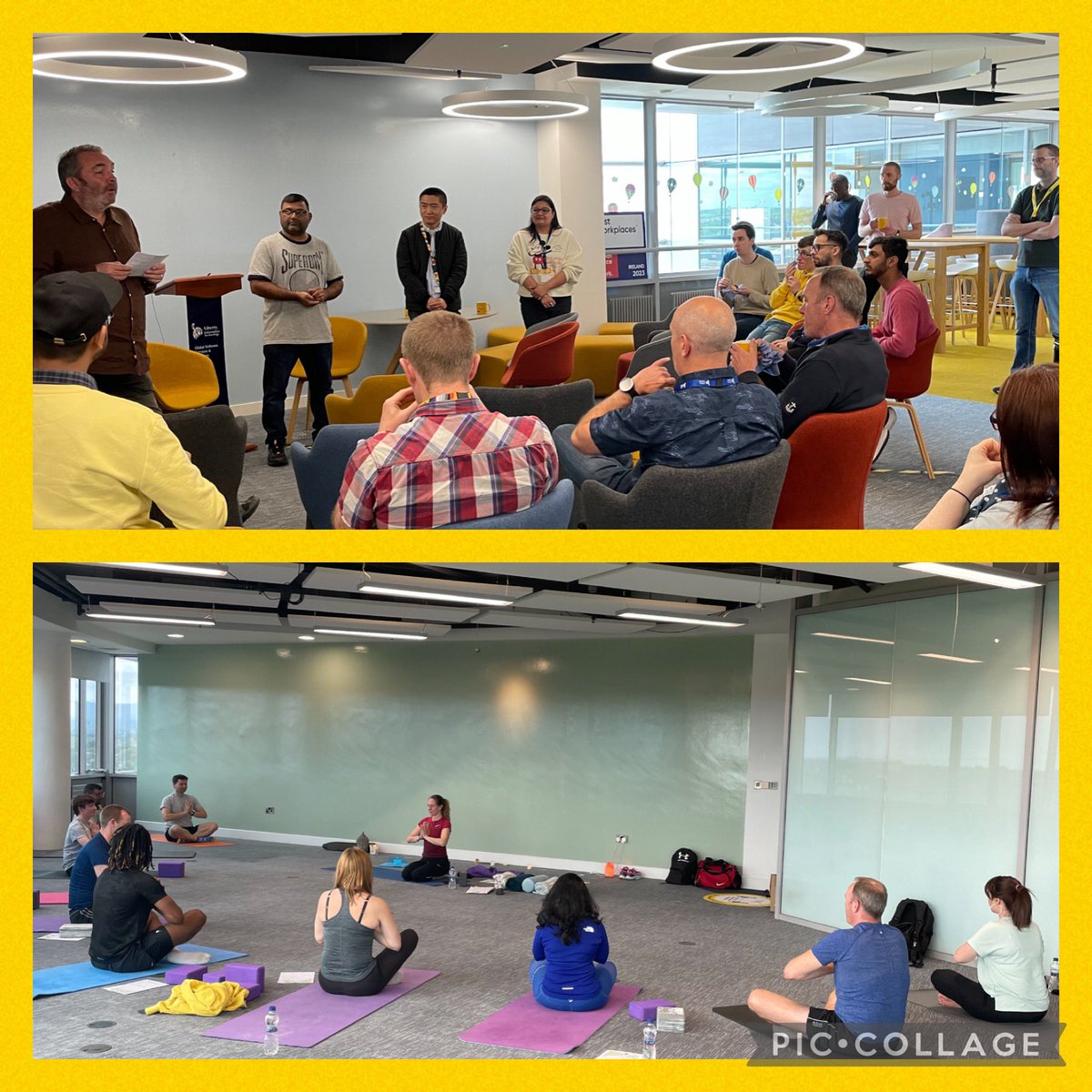 JuneOFlaherty1's tweet photo. Great day in the office for Mental Health Awareness Week, meeting our Mental Health Champions &amp; doing an hour of yoga! @Liberty_IT https://t.co/1QPCfbIfVI