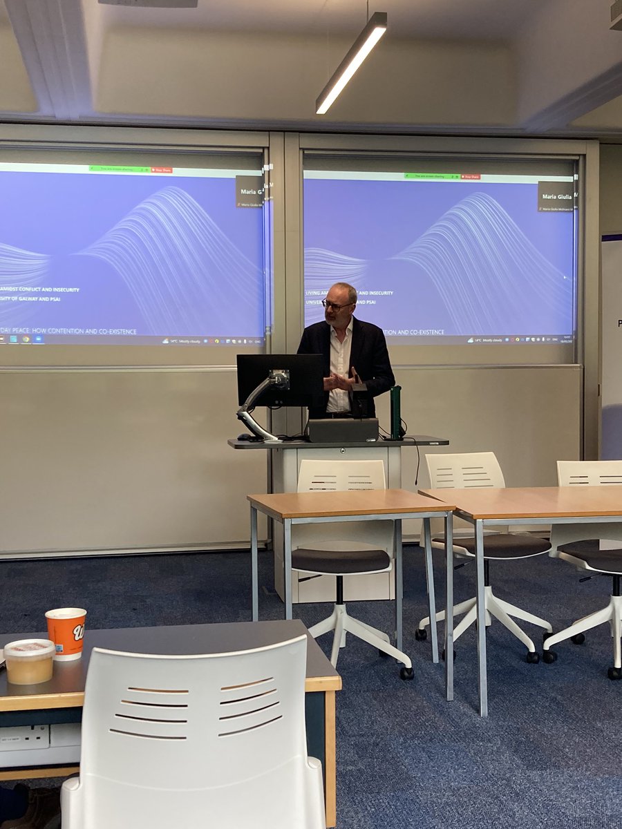 Inspiring and thought provoking key note talk by <a href="/rogermacginty/">Roger Mac Ginty</a> about the simultaneity of contention and coexistence in divided societies #GalwayLivingAmidstConflict <a href="/psaitweets/">PSAI</a>