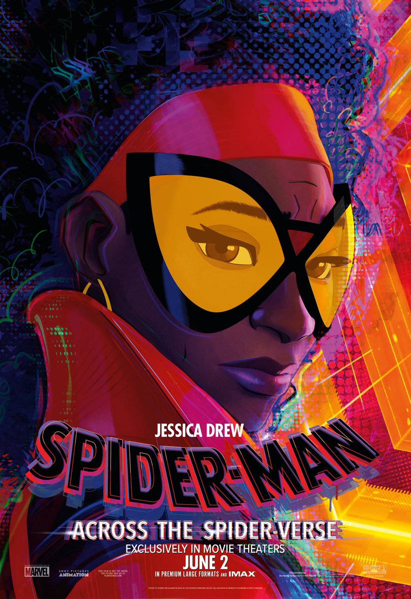 RT @DiscussingFilm: First character posters for Spider-Woman and Spider-Man 2099 in ‘ACROSS THE SPIDER-VERSE’. https://t.co/vI5Wuf6MQ1
