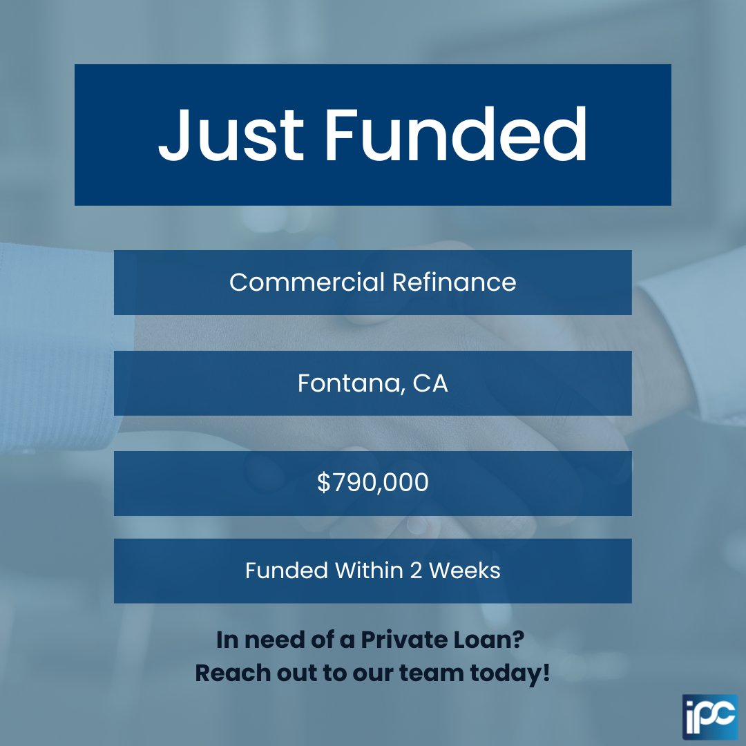 Another Loan Funded! 

Looking for a private commercial real estate loan? Don't meet traditional bank requirements? Apply today at: conta.cc/3lYwped