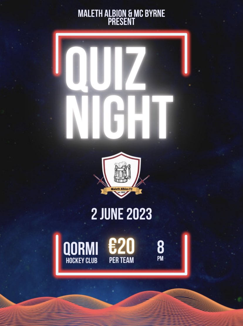 Quiz time! Get together with your brainiest friends and family and join us for a fun night of quizzing and karaoke at Qormi Hockey Club. 20 euro per team and a prize for the winners!