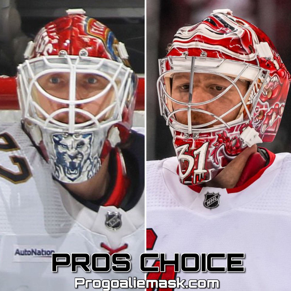 Pros Choice (@goaliemask) on Twitter photo Game one head to head Bobrovsky and Andersen. <a href="/FlaPanthers/">Florida Panthers</a> <a href="/Canes/">Carolina Hurricanes</a> <a href="/NHL/">NHL</a> #playoffs #nhl #hurricane #panthers
Paint by <a href="/daveartofficial/">David Gunnarsson</a> and <a href="/dave_fried/">Dave</a>
Pros Choice <a href="/VaughnHockey/">Vaughn Custom Sports</a> custom mask. Game one head to head Bobrovsky and Andersen. <a href="/FlaPanthers/">Florida Panthers</a> <a href="/Canes/">Carolina Hurricanes</a> <a href="/NHL/">NHL</a> #playoffs #nhl #hurricane #panthers
Paint by <a href="/daveartofficial/">David Gunnarsson</a> and <a href="/dave_fried/">Dave</a>
Pros Choice <a href="/VaughnHockey/">Vaughn Custom Sports</a> custom mask.