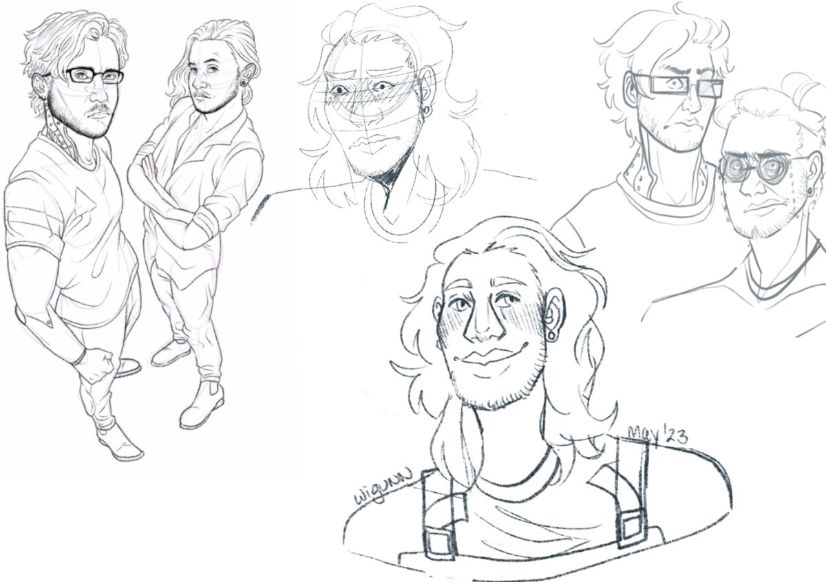 wikkerwisp's tweet photo. Some doodles of @GoogleIRL , @wigunn02 , @ParadoxZeta , @darkipliertwt ft Griffin's art as a reference for #GX and him. https://t.co/whLbuOOgvb
