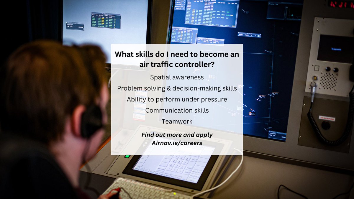 AirNav_Ireland's tweet photo. Air traffic controllers play a vital role in ensuring the safety and efficiency of airport and aircraft movements. As traffic levels increase, their role becomes increasingly complex.

Can you help us keep the skies safe? Find out more and apply at https://t.co/tuGaTxOZLy https://t.co/XxMJEdQASd