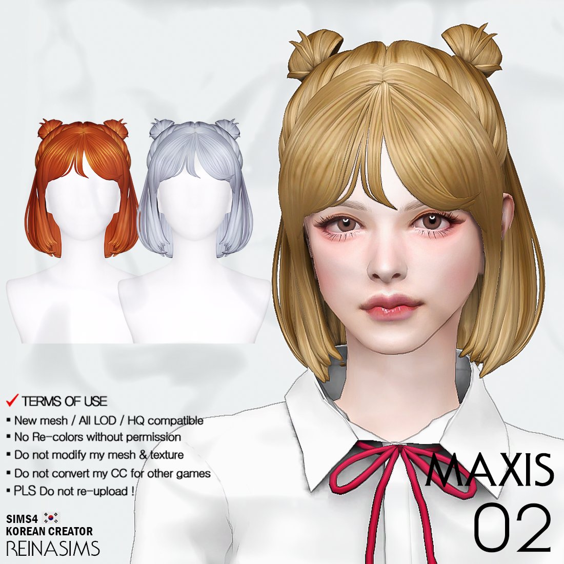 [심즈4 여심헤어] Reina_TS4_Maxis_hair_02
EARLY ACCESS (PUBLIC RELEASE : KST/JUN.19.2023)
patreon.com/posts/83199054