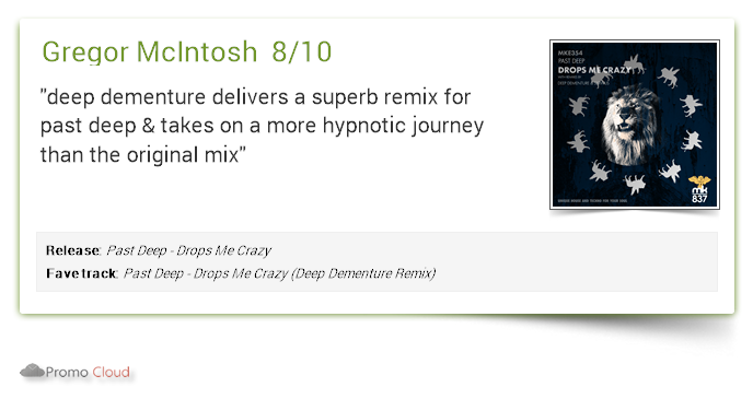 Gregor McIntosh supports: Past Deep - Drops Me Crazy 8/10 #newrelease pcl.la/250DTZ