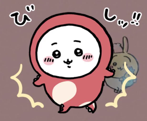 ちいかわたこ着スタンプのオマージュかしら？😂  