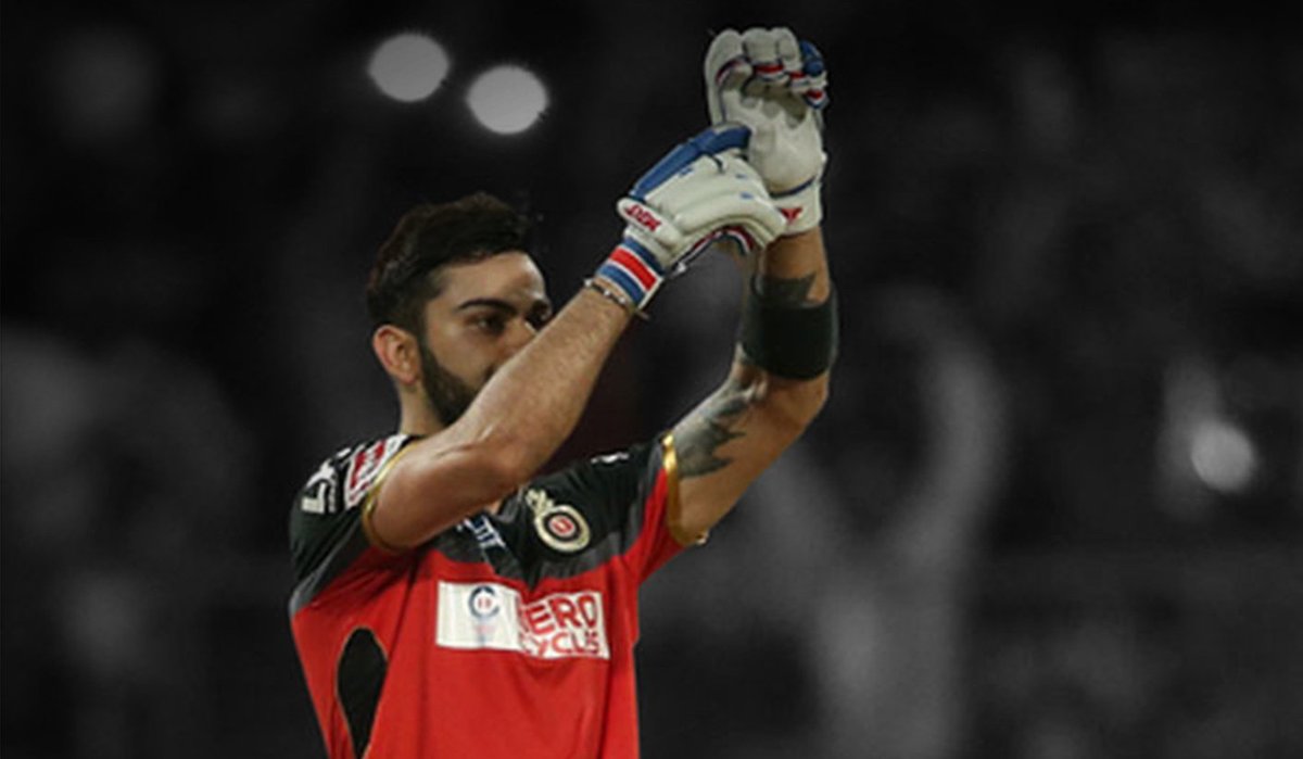 ImTanujSingh's tweet photo. On this day:

In 2015 - Virat Kohli finish the match for RCB vs SRH - 44*(18).

In 2016 - Kohli scored Hundred in 15 overs match in IPL.

In 2023 - Kohli scored 6th IPL hundred, joint most IPL history.

The King, The Best, The GOAT. https://t.co/QC4iNddzz5