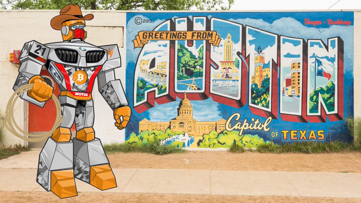 ilyaXindy's tweet photo. Big Bitcoin weekend ahead! Almost like a grassroots #Bitcoin23 😉 
Austin Bitdevs @bitcoincommons tonight, hanging with @unchainedcom tomorrow, then off to the racetrack to see @Adam_gleason_ and the #Bitcoin car in action at @COTA 🏁

BBQ > beaches https://t.co/X2HO9eykid