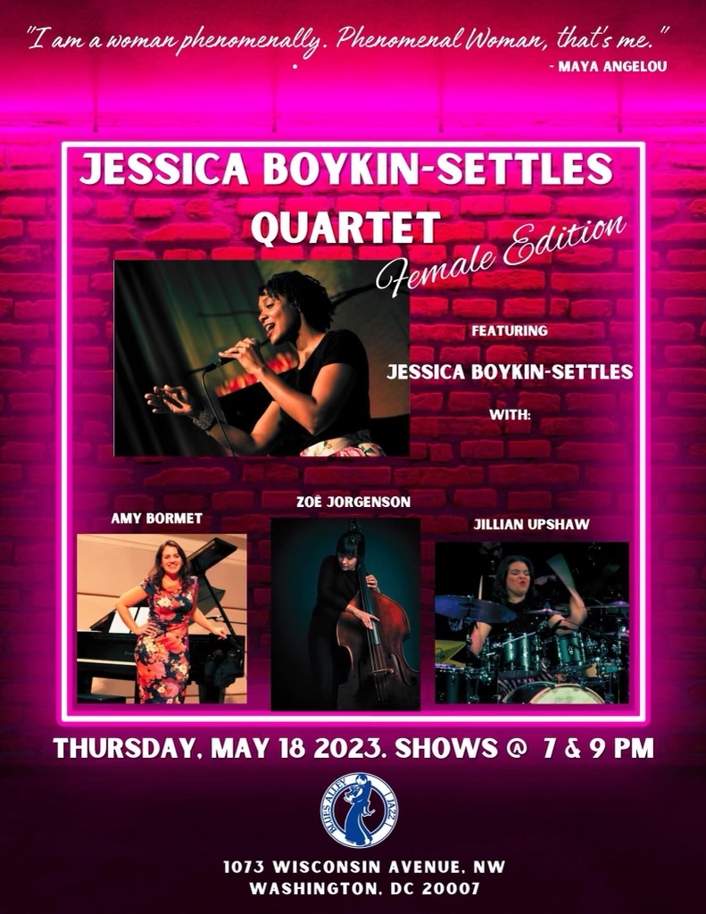 Amy K Bormet (@amykbormet) on Twitter photo Tonight at <a href="/bluesalley/">Blues Alley</a> with one of my favorite musicians--Jessica Boykin-Settles! Come thru for an amazing night!!!
<a href="/WWJazzFest/">Washington Women in Jazz</a> <a href="/capitalbop/">CapitalBop</a> <a href="/DCist/">DCist</a> <a href="/GeorgetownInDC/">Georgetown U. in DC</a> <a href="/Georgetown/">Georgetown University</a> <a href="/listenlocaldc/">Listen Local First</a> <a href="/georgetowndc/">Georgetown BID</a> <a href="/TheGeorgetowner/">The Georgetowner</a> <a href="/202Creates/">202Creates</a> Tonight at <a href="/bluesalley/">Blues Alley</a> with one of my favorite musicians--Jessica Boykin-Settles! Come thru for an amazing night!!!
<a href="/WWJazzFest/">Washington Women in Jazz</a> <a href="/capitalbop/">CapitalBop</a> <a href="/DCist/">DCist</a> <a href="/GeorgetownInDC/">Georgetown U. in DC</a> <a href="/Georgetown/">Georgetown University</a> <a href="/listenlocaldc/">Listen Local First</a> <a href="/georgetowndc/">Georgetown BID</a> <a href="/TheGeorgetowner/">The Georgetowner</a> <a href="/202Creates/">202Creates</a>
