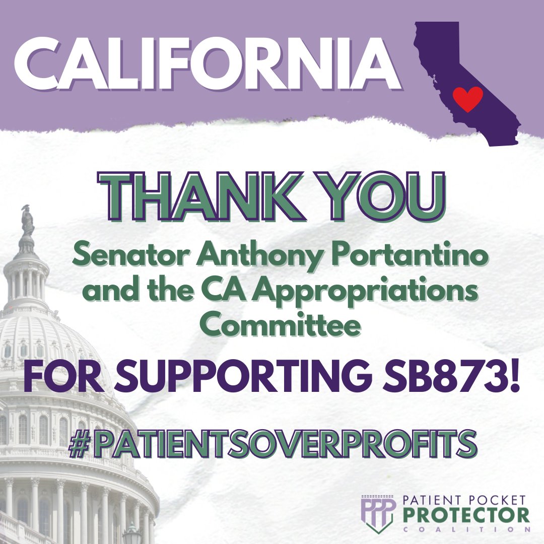 DiabetesPAC's tweet image. Thank you @Portantino and members of the Senate Appropriations Committee for protecting California patients and advancing #SB873! Your support means we’re one step closer to reforming a broken system so patients benefit, not corporations. #PatientsBeforeProfits