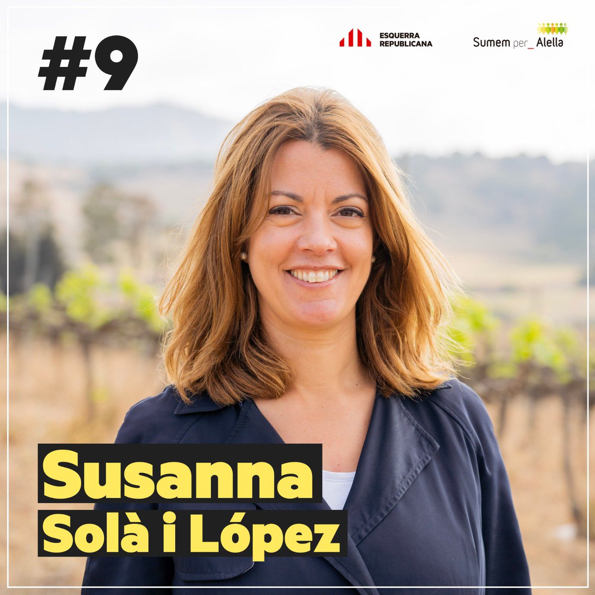 Núm.9️⃣
La Susanna Solà i López🙋‍♀️Té un fill i dues filles, 46 anys i viu a Mas Coll.
És advocada i emprenedora. 
Ja fa més de 1️⃣0️⃣anys que va obrir un comerç al poble: Friselina labors, juntament amb la seva mare.

#Maresme #ERCSumemxAlella #Alella #SomAlella #Alella2023